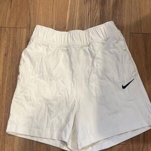 Nike Ivory Shorts with Black Swoosh